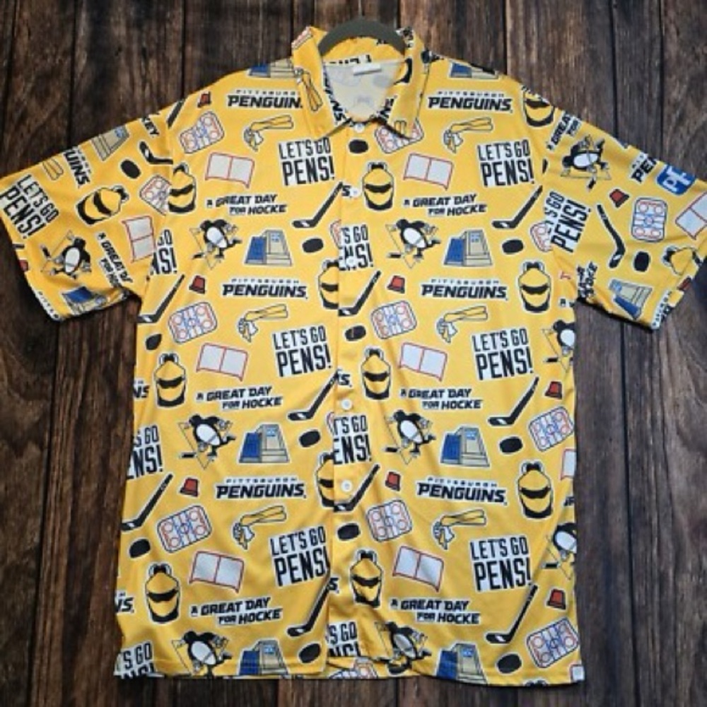 Pittsburgh Penguins Hawaiian Button Up Shirt